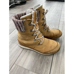 Salomon Women's Winter Boots Hime Mid LTR CSWP 378393 Natural Brown Size 9.5